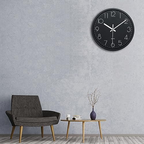 Plumeet 10'' Wall Clock, Bedroom Wall Clocks Battery Operated, Silent Quartz - Image 6