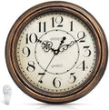 Geevon Vintage Wall Clock, Silent 12" Non Ticking Retro Round Clock Quartz by GEEVON