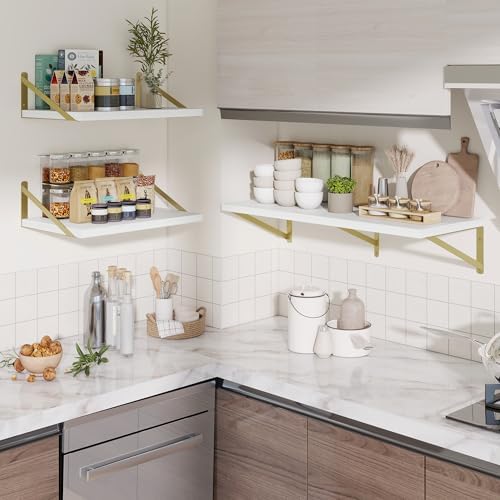 Deep Wall Shelves 55"W x 12"D Engineered Wood Floating Shelves - Image 3