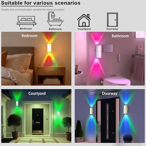 Rechargeable Motion Sensor Light Indoor, Magnetic RGB Wall Sconces 2 Pack - Image 5