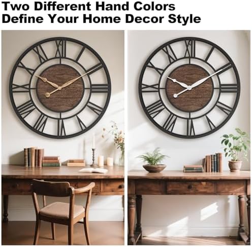 16 Inch Black Roman Numerals Large Wall Clock - Image 2