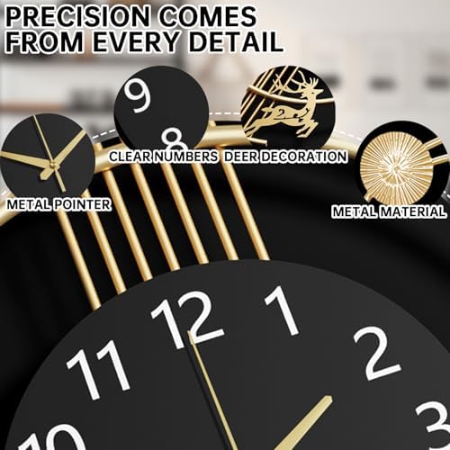 Large Wall Clocks for Living Room, Silent Non Ticking Battery Operated - Image 2