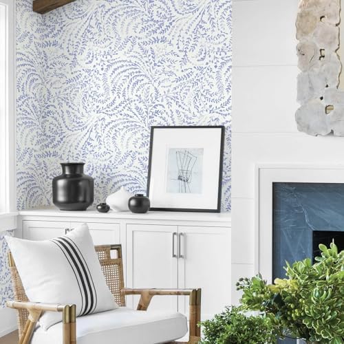 Ismoon Boho Peel and Stick Wallpaper Blue and White Farmhouse Contact Paper - Image 2