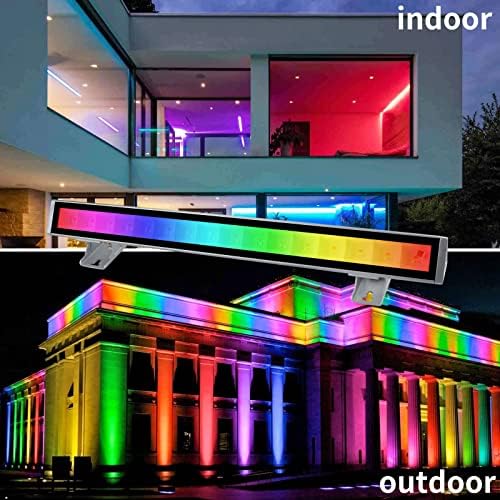 CREATESTAR RGB LED Wall Washer Light, IP66 Waterproof 48 W RGB LED Light Bar - Image 2