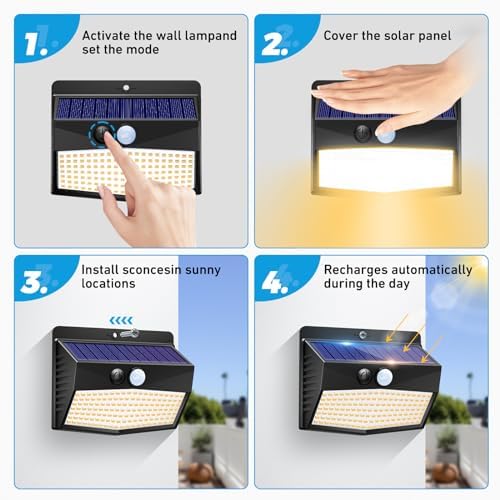 Peasur 12 Pack Solar Motion Sensor Lights Outdoor Waterproof - Image 5