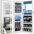 CHARMAID LED Mirror Jewelry Cabinet, Lockable Jewelry Armoire by CHARMAID