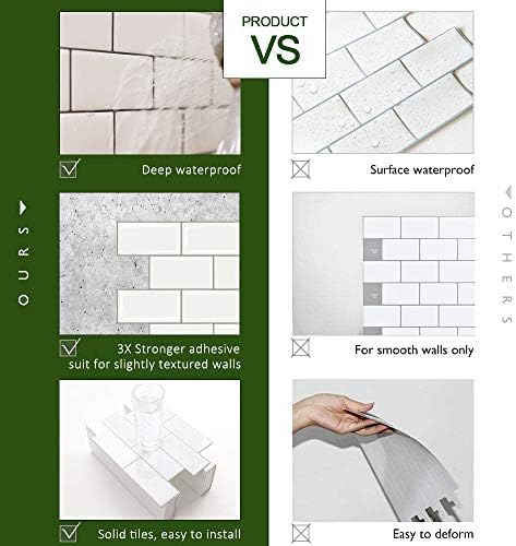 STICKGOO 10-Sheet Peel and Stick Subway Tile, Stick on Tiles Backsplash - Image 6