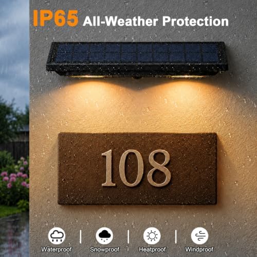 Solar Address Lights, Solar Powered Mailbox Light, Solar Wall Light Outdoor - Image 4