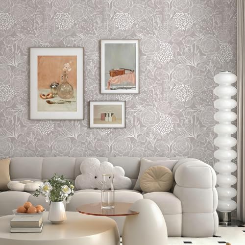 Wudnaye Floral Peel and Stick Wallpaper Large Flower Wallpaper 17"×196.8" - Image 2