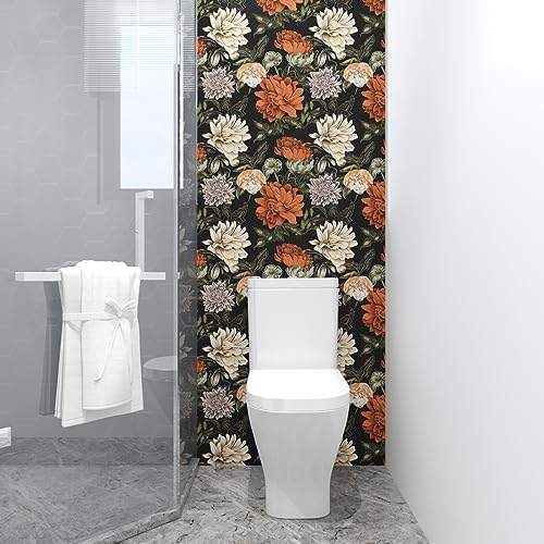 Orange Vintage Floral Peel and Stick Wallpaper 17.5" x 118" - Image 3