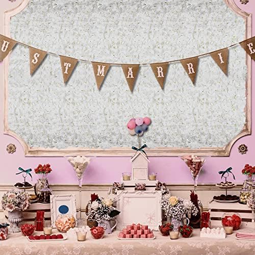BLOSMON Flower Wall Panel Backdrop Decor, Ivory White, 24 x 16 Inch - Image 3