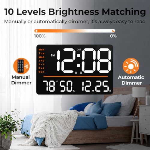 16" Large Digital Wall Clock - Image 2
