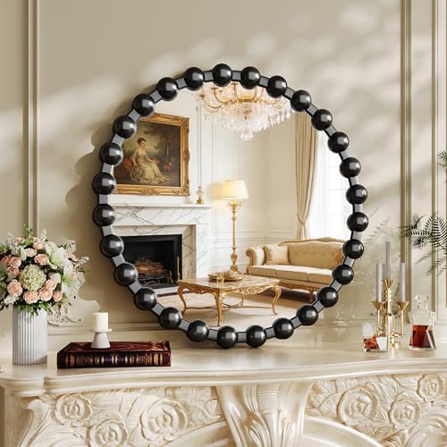 24 Inch Black Round Mirror, Circle Wall Mirror Vanity - Image 2