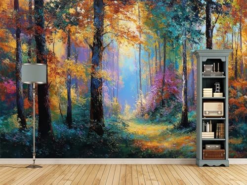 Autumn Forest Scenery Bedroom Peel and Stick mural-96"x137" - Image 2