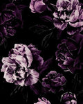 Black Purple Vintage Floral Peel and Stick Wallpaper 17.5" x 393" by XRUIBZI
