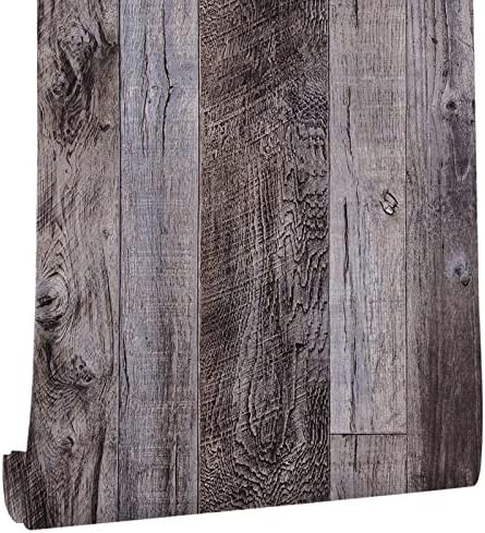 Yun-aeon Natural Wood-Gray Contact Paper Peel and Stick Wallpaper by YUN-aeonPeelandStickWall