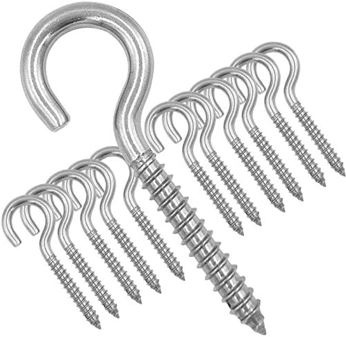 12-Pack 304 Stainless Steel Screw Eyes, Heavy Duty Eye Hooks by ZUSFUL