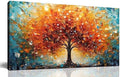 Zoyotago Large Canvas Wall Art Orange Yellow Tree Picture Modern Canvas Prints by Zoyotago