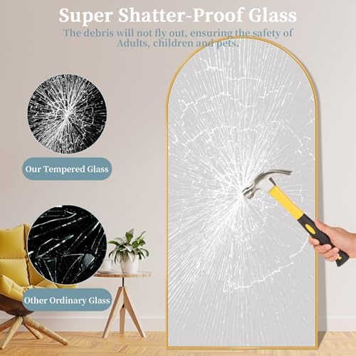 76"x34" Arched Full Length Mirror - Image 4