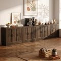 156" Modular Buffet Sideboard Cabinet Set of 4, Extra Long Storage Cabinet by Foxemart