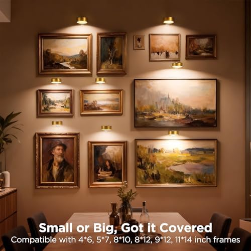 4-Pack Picture Lights for Wall, Rechargeable Cordless Poster Lights - Image 6