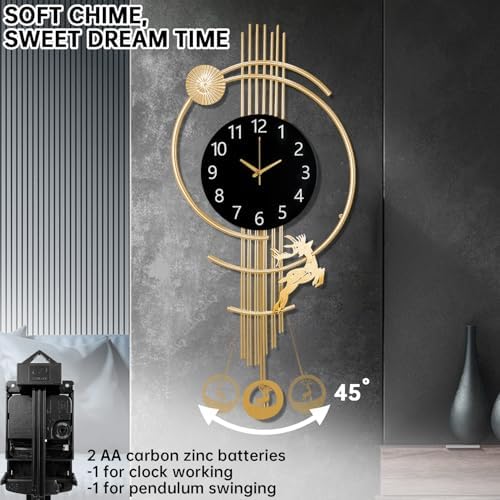 Large Wall Clocks for Living Room, Silent Non Ticking Battery Operated - Image 3