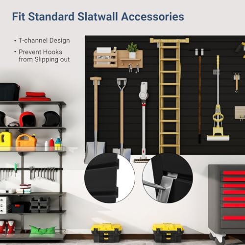 Neoaider Slatwall Panel 8 FT x 4 FT, Interlocking Slat Wall Paneling - Image 4