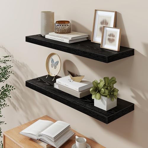Fun Memories Black Floating Shelves 36 Inch Long, 9.3 Inch Deep Floating Shelf - Image 2