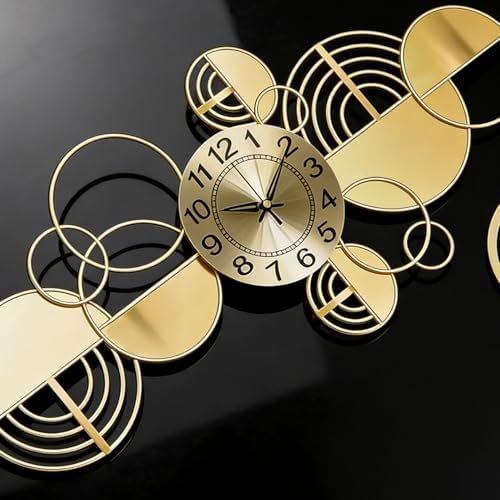 Modern Large Wall Clock Metal Decorative Clock, 3D Creative Wall Art Silent Non - Image 3