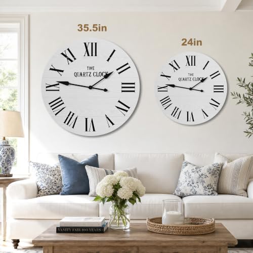 ARTPOWER 35.5" Extra Large Giant Farmhouse Wall Clock - Image 2