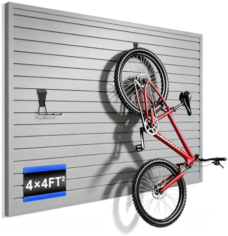 PVC Slatwall Panels, 4 ft x 4 ft Garage Wall Storage Systems by Fivaz
