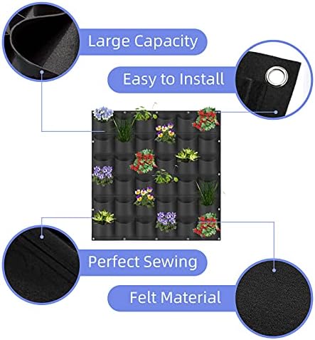 36 Pockets Hanging Planter Bags, Hanging Vertical Wall Mounted Plant Planting - Image 4