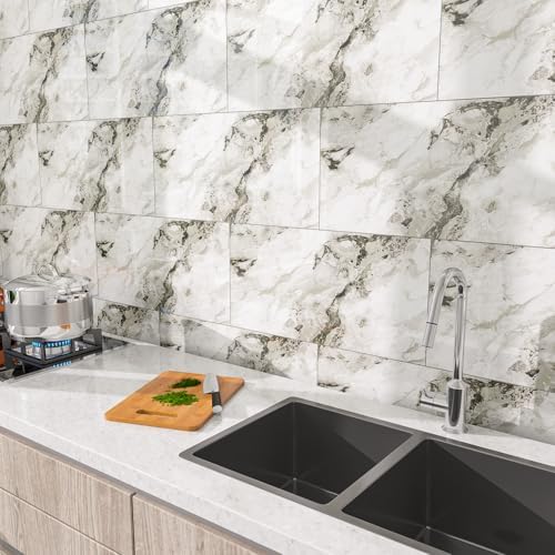 Marble Peel and Stick Backsplash 23.6 x11.8 in - Image 3