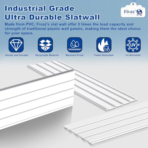 PVC Slatwall Panels, 4 ft x 8 ft Garage Wall Storage Systems - Image 5