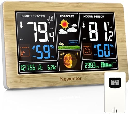 Newentor Weather Station Wireless Indoor Outdoor Thermometer by Newentor
