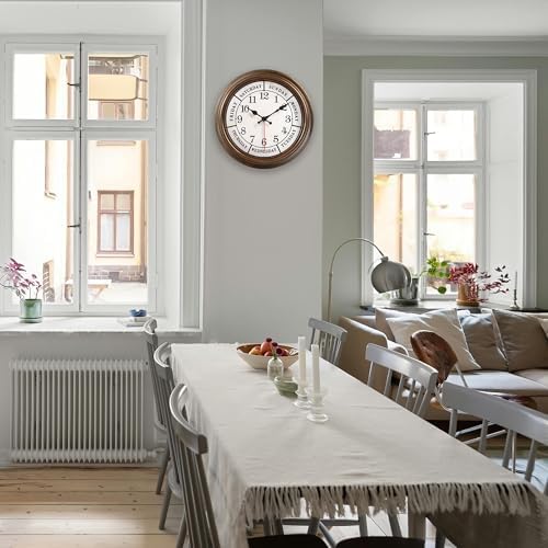 45MinST 12 Inches Retro Wall Clock, Day of The Week Wall Clock, Calendar Day - Image 5