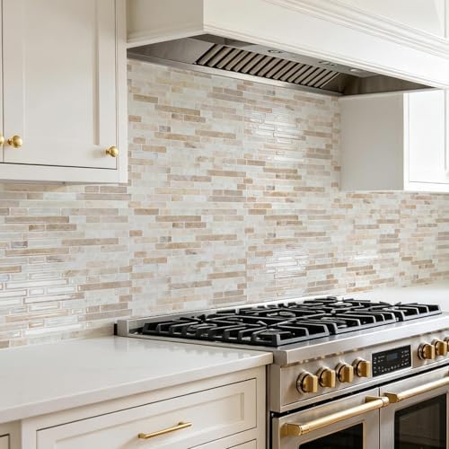 Art3d Linear Tile Peel and Stick Backsplash, Eurasian Mocha Stone - Image 2