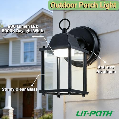LIT-PaTH Outdoor Wall Light Fixture, LED 5000K, 1 Pack - Image 2