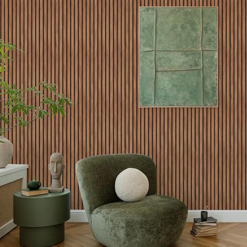 Main Street Peel and Stick Wallpaper Sheets, Wood Slat Design 12-Pack - Image 3