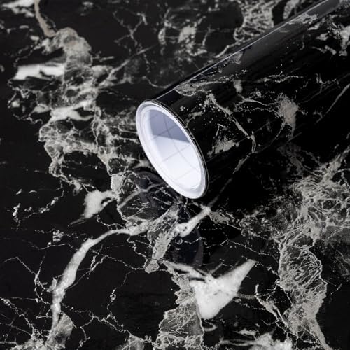 Arthome Black Marble Contact Paper, 15.7"x393" Self Adhesive Wallpaper by ArthomeWALLDECOR