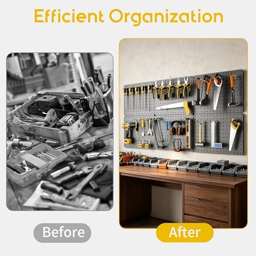 Pegboard Organizer Kit, 6 Pack 14.76x10.82 in Metal Panels - Image 5