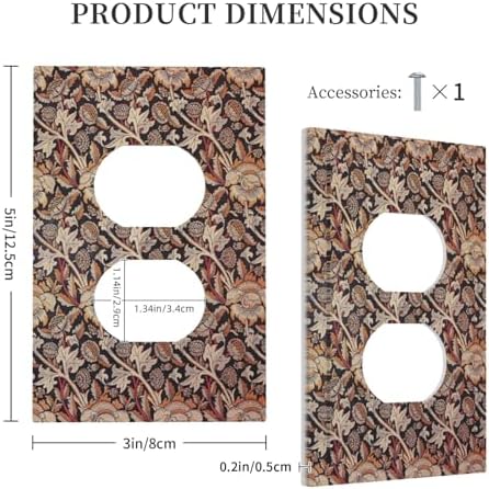 Outlet Covers Vintage William Morris Floral Plants 1 Gang Duplex Light Switch - Image 5