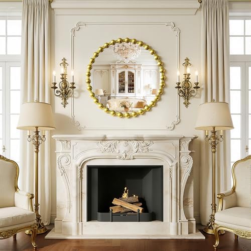 28 Inch Gold Round Mirror, Decorative Circle Wall Mirror - Image 6