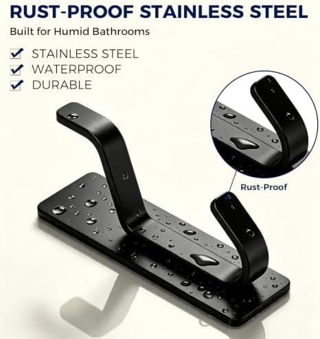 Bntuk Adhesive Towel Hooks for Bathroom, 4 Pack Stainless Steel Wall Hooks No - Image 4