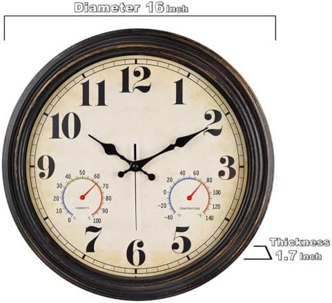 zyzamay 16 Inch Outdoor Clock - Image 6