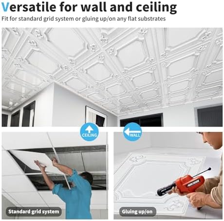 Art3d 24-Pack Waterproof PVC Drop Ceiling Tiles, 24 x 24 in - Image 5