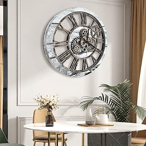 The B-Style Large Wall Clock 24 inch Gray and White - Image 4