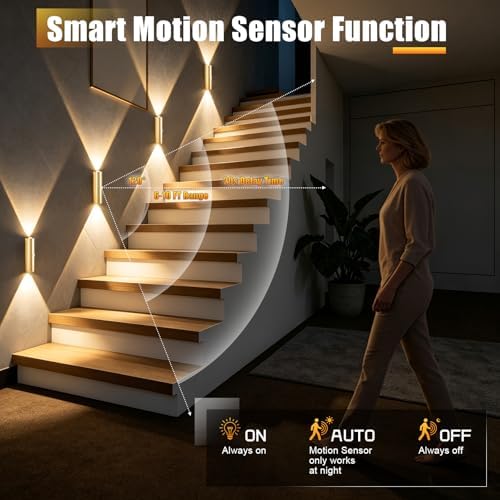2 Pack Motion Sensor Wall Light, Rechargeable Wall Sconces - Image 2