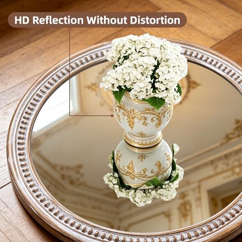 36 Inch Round Wood Mirror, Rustic Farmhouse Circle Mirrors - Image 5
