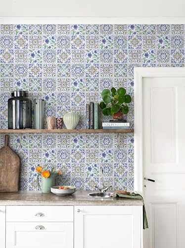 Wudnaye Blue Tile Peel and Stick Backsplash Wallpaper - Image 6